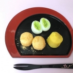 ふるさと舞松原の和菓子盛り_きなこ団子_ずんだ団子_さつま芋あん